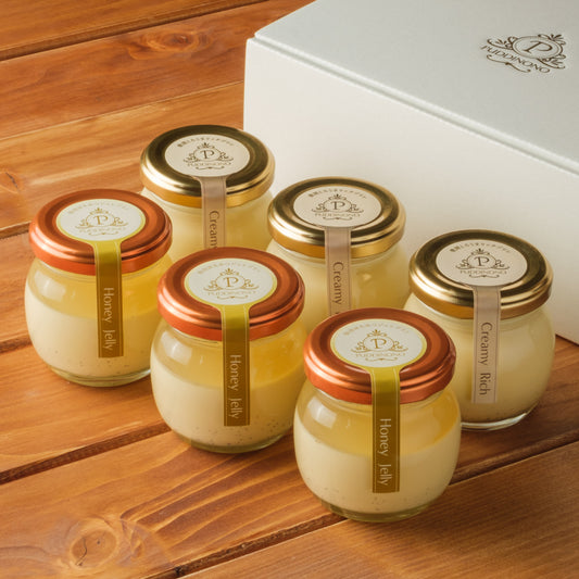 【仙台産100%蜂蜜】仙台はちみつジュレ（3個）＆【やわらかめ】クリーミーリッチ（3個）セット